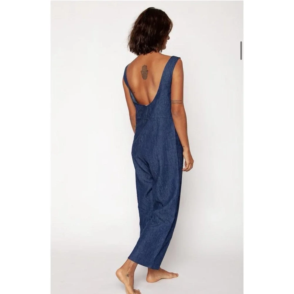The Seea BILLIE Jumpsuit Hemp Denim Size M Overalls Beach - Picture 3 of 13